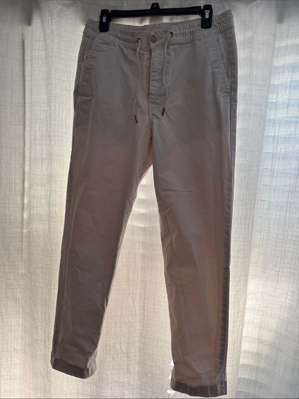 American Eagle Outfitters Men's Drawstring Chinos in Light Taupe